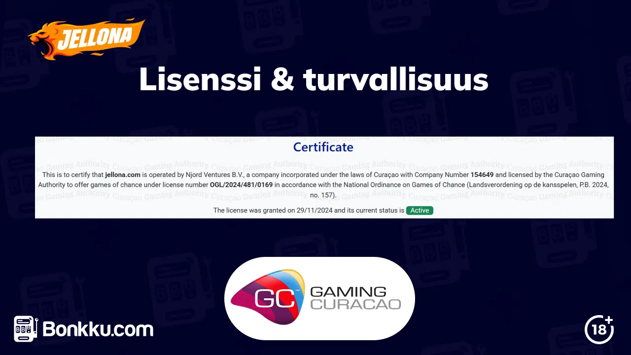 jellona kasino lisenssi ja turvallisuus