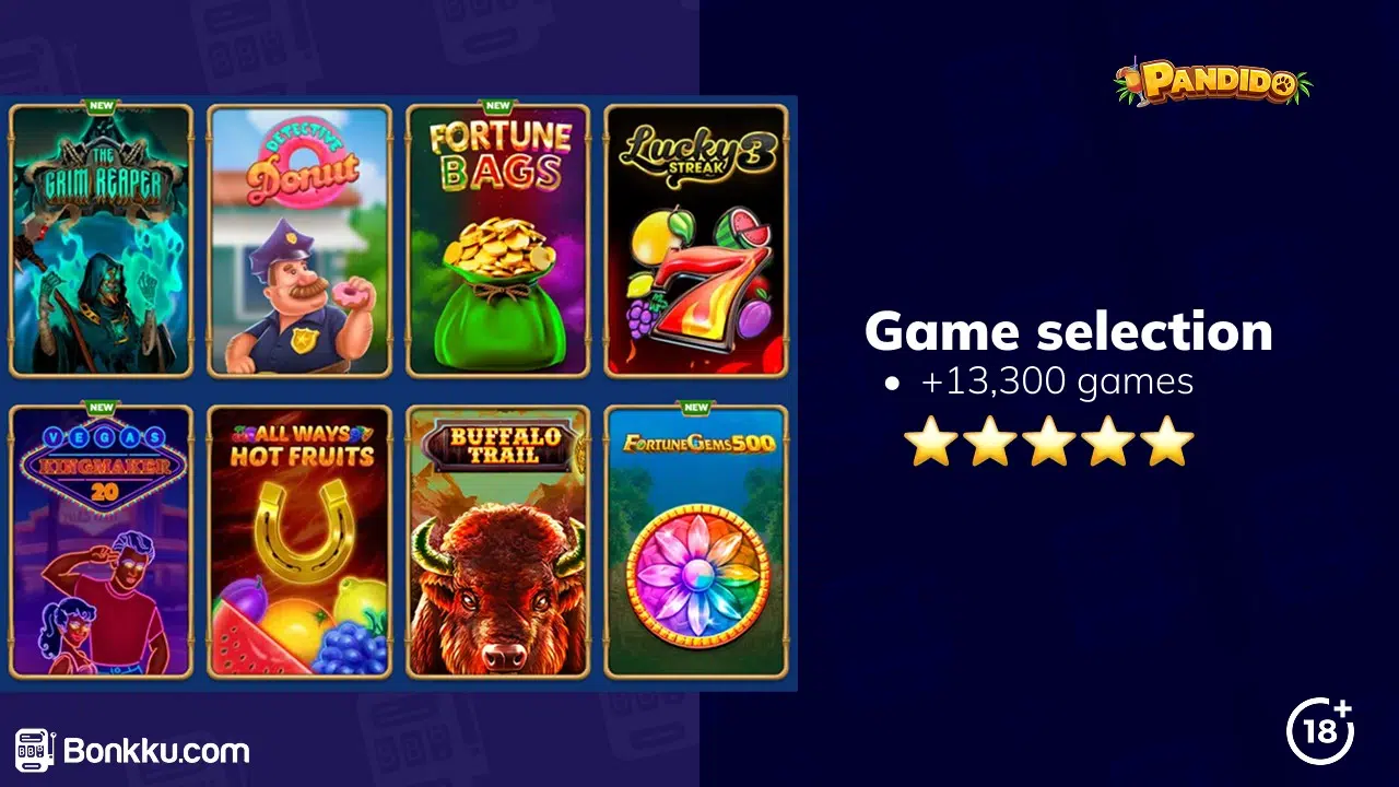 pandido casino game selection