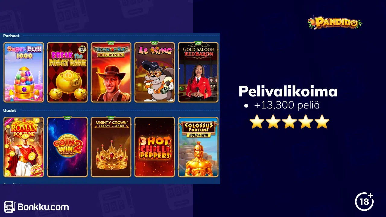 pandido casino pelivalikoima