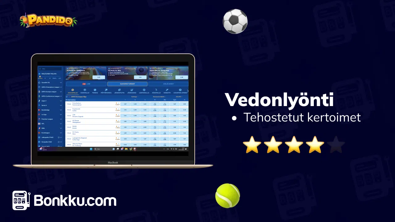 pandido casino vedonlyönti