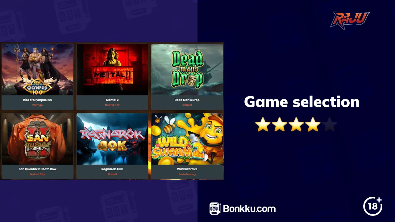 raju casino game selection