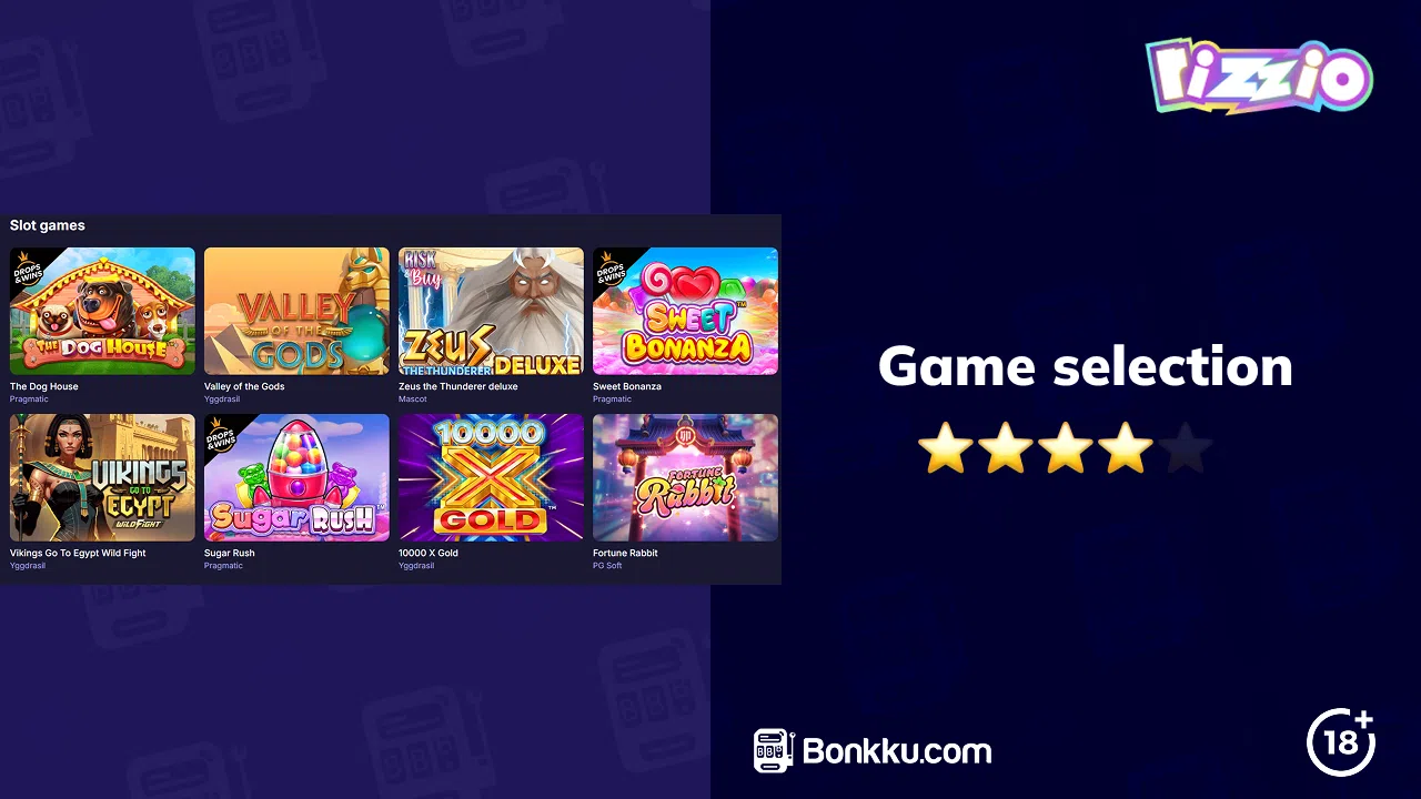 rizzio casino game selection