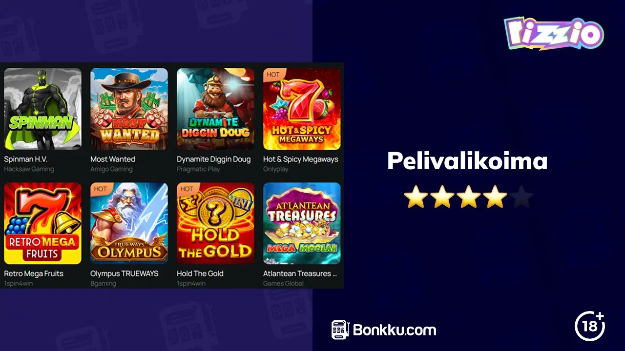 rizzio casino pelivalikoima
