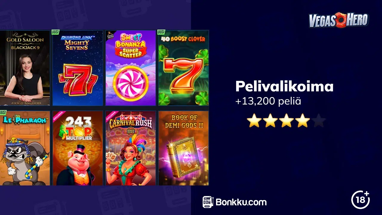 vegashero casino pelivalikoima