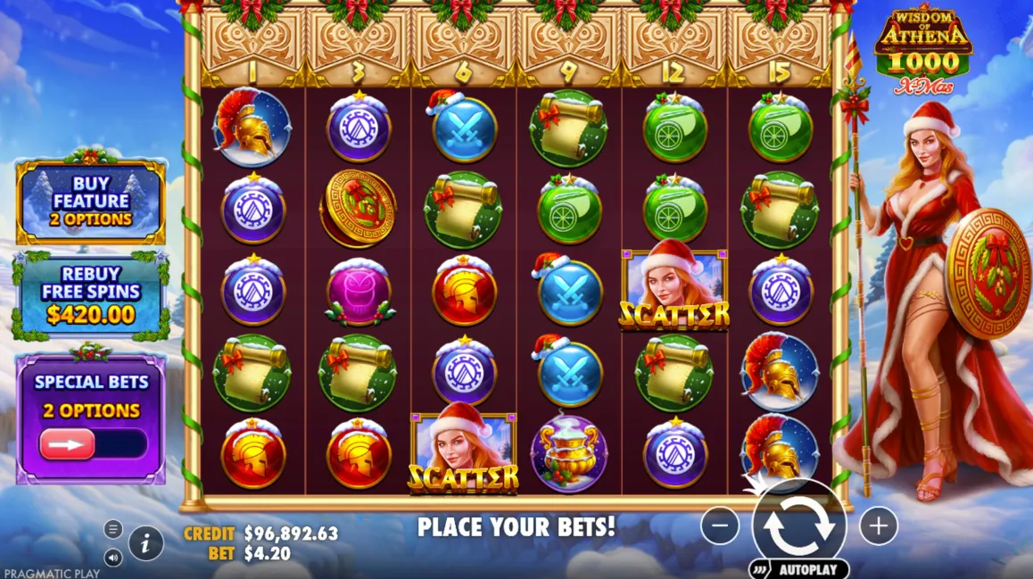 wisdom of athena 1000 xmas slot