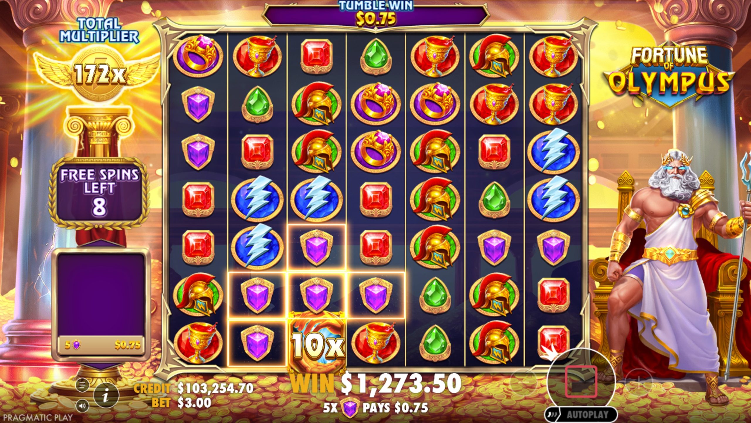 fortune of olympus bonus