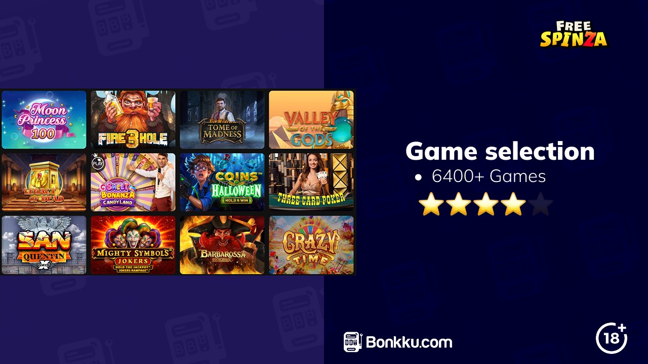 freespinza casino game selection