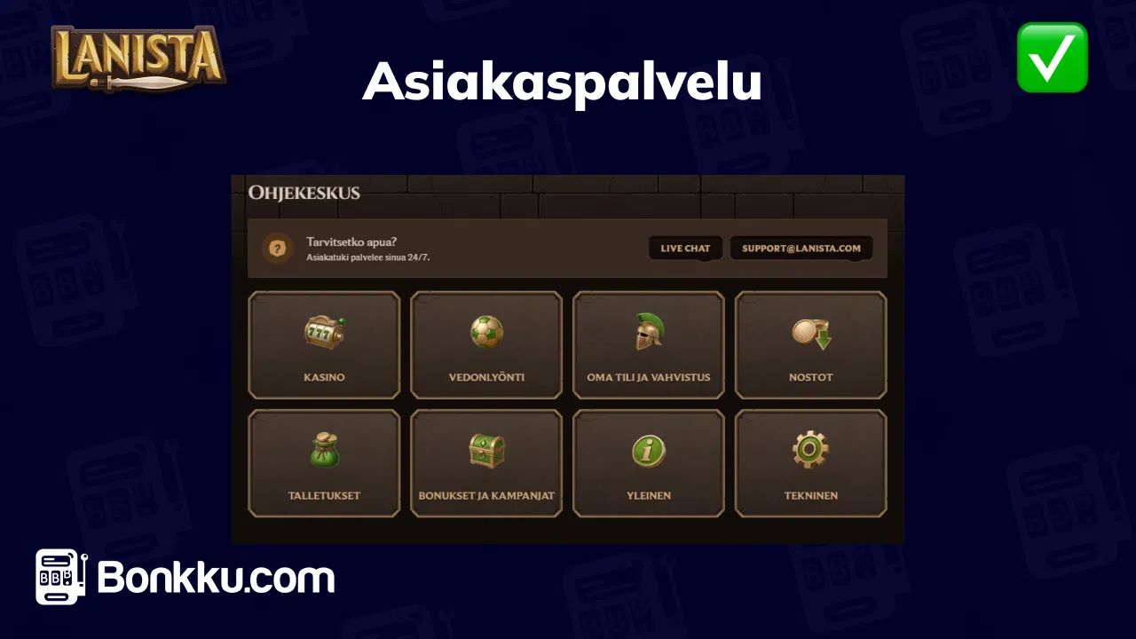 lanista casino asiakaspalvelu