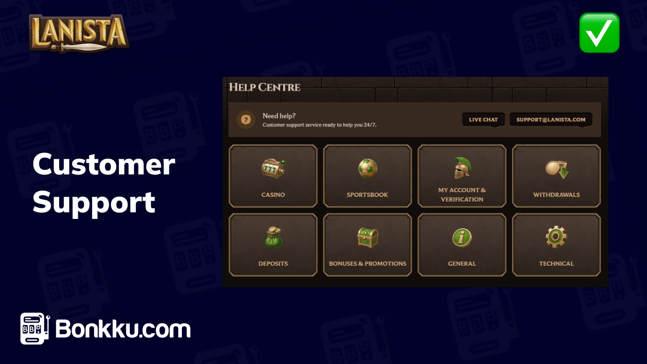lanista casino customer support