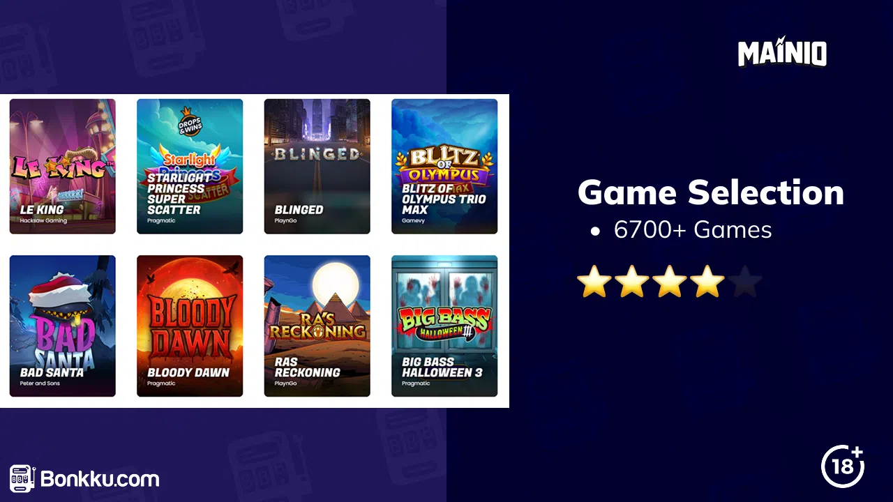 mainio casino game selection