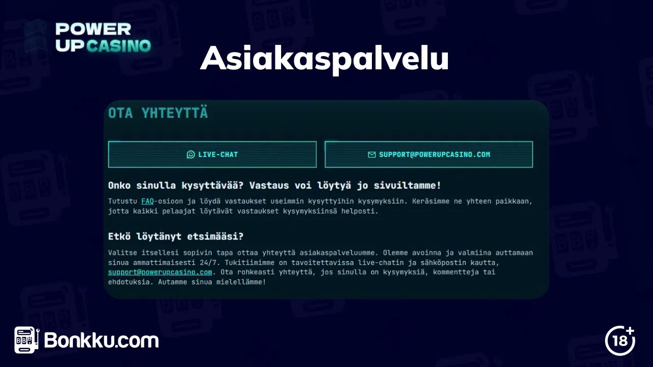 powerup casino asiakaspalvelu