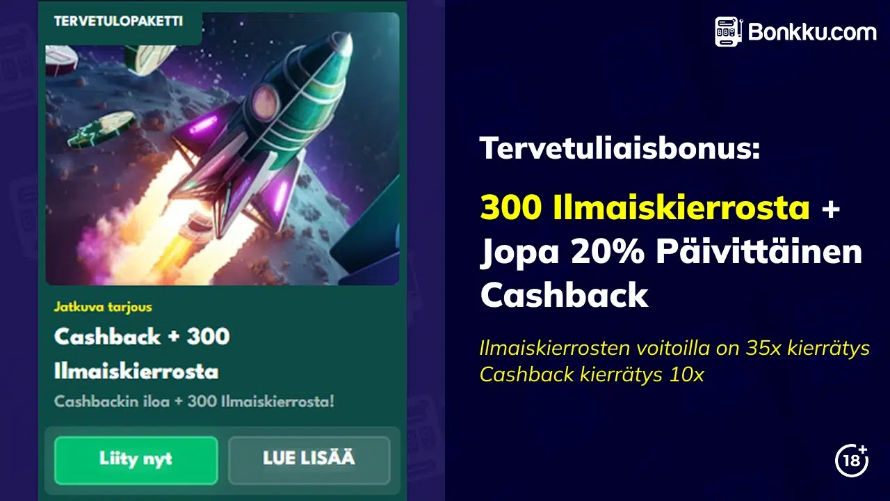 raketti kasino tervetuliaisbonus