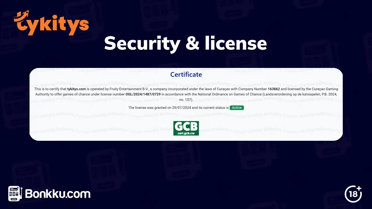 tykitys casino security and license