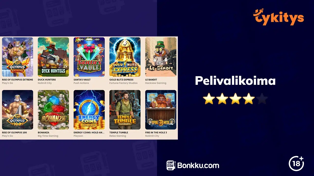 tykitys kasino pelivalikoima