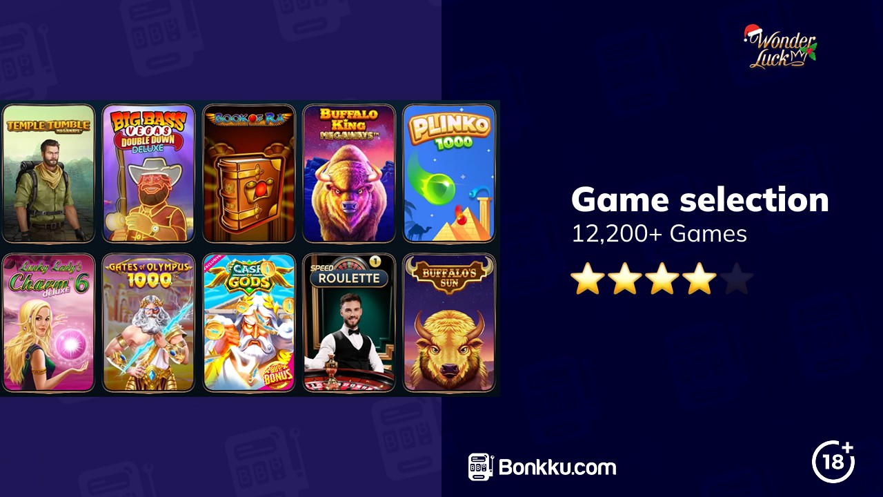 wonderluck casino game selection
