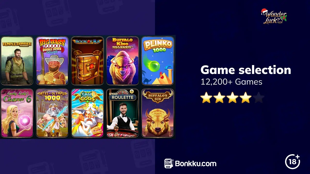 wonderluck casino game selection