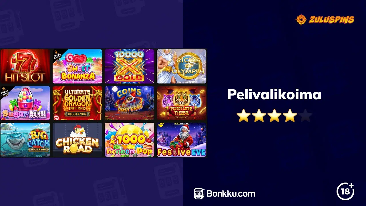 zuluspins casino pelivalikoima