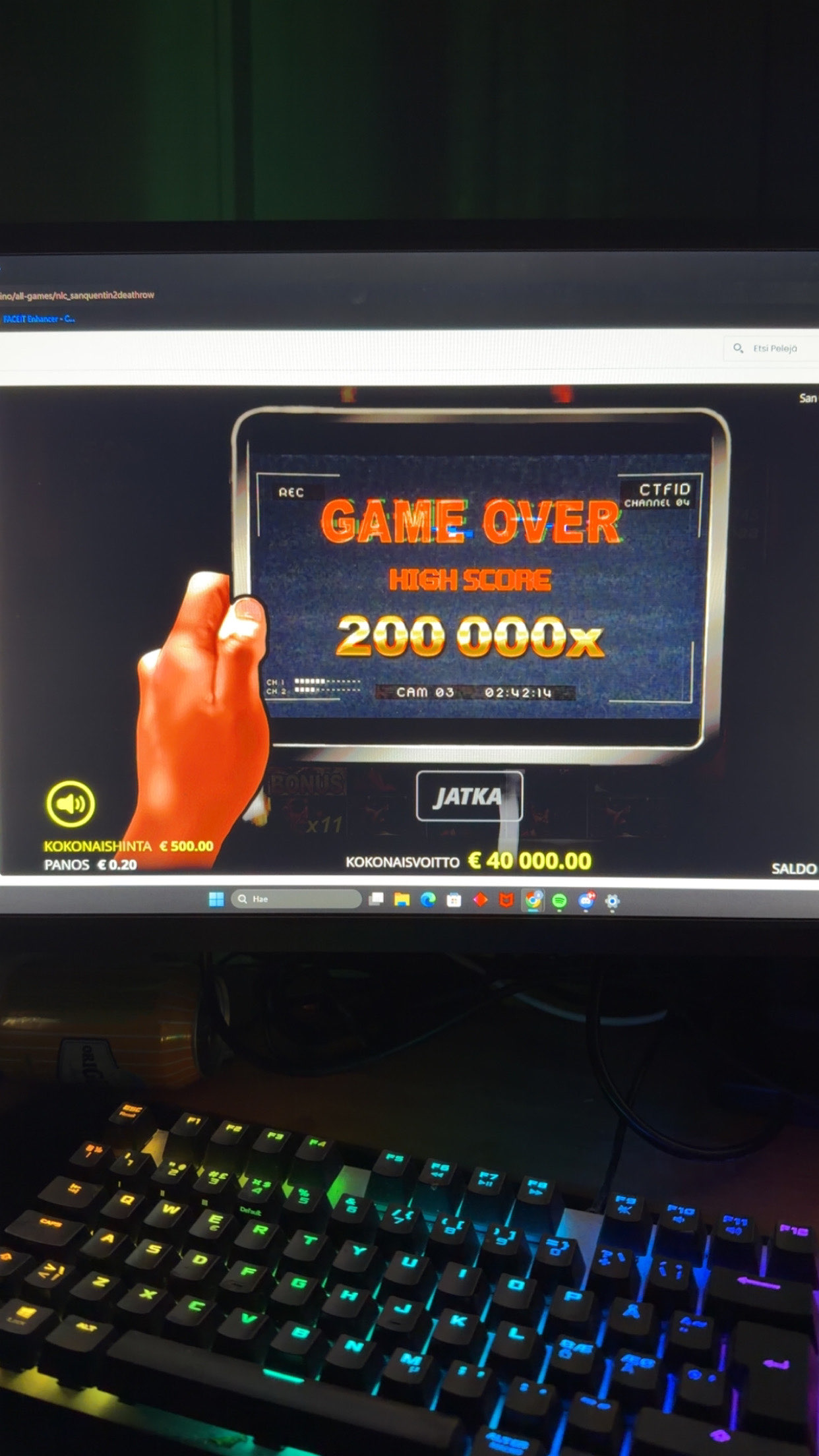 Big wins screenshot