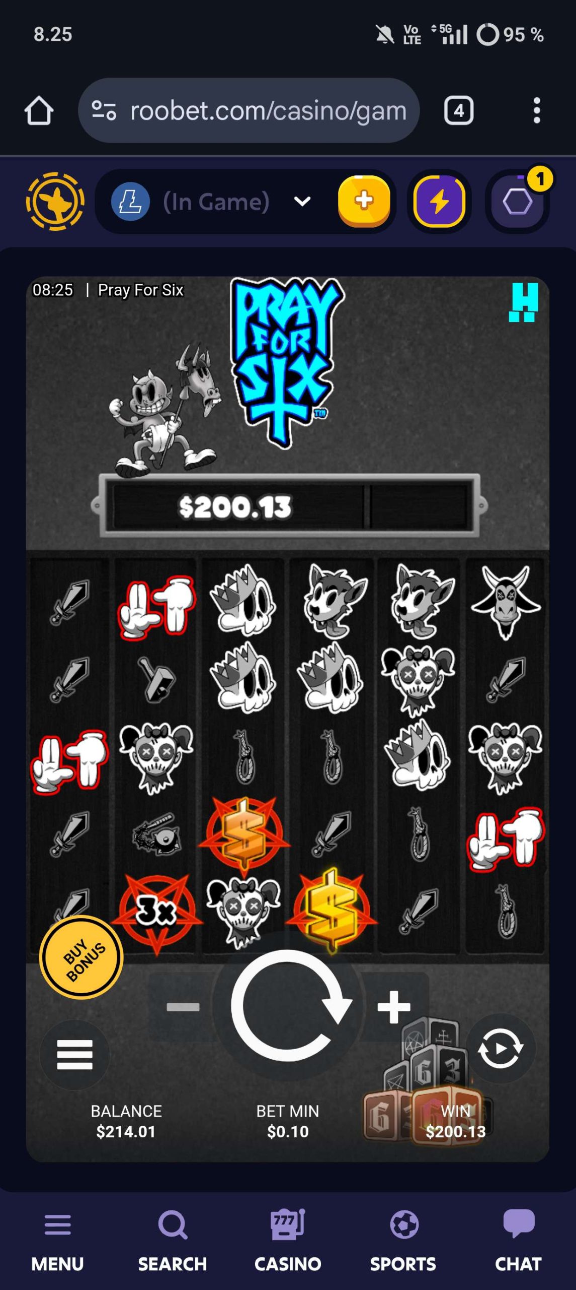 Big wins screenshot