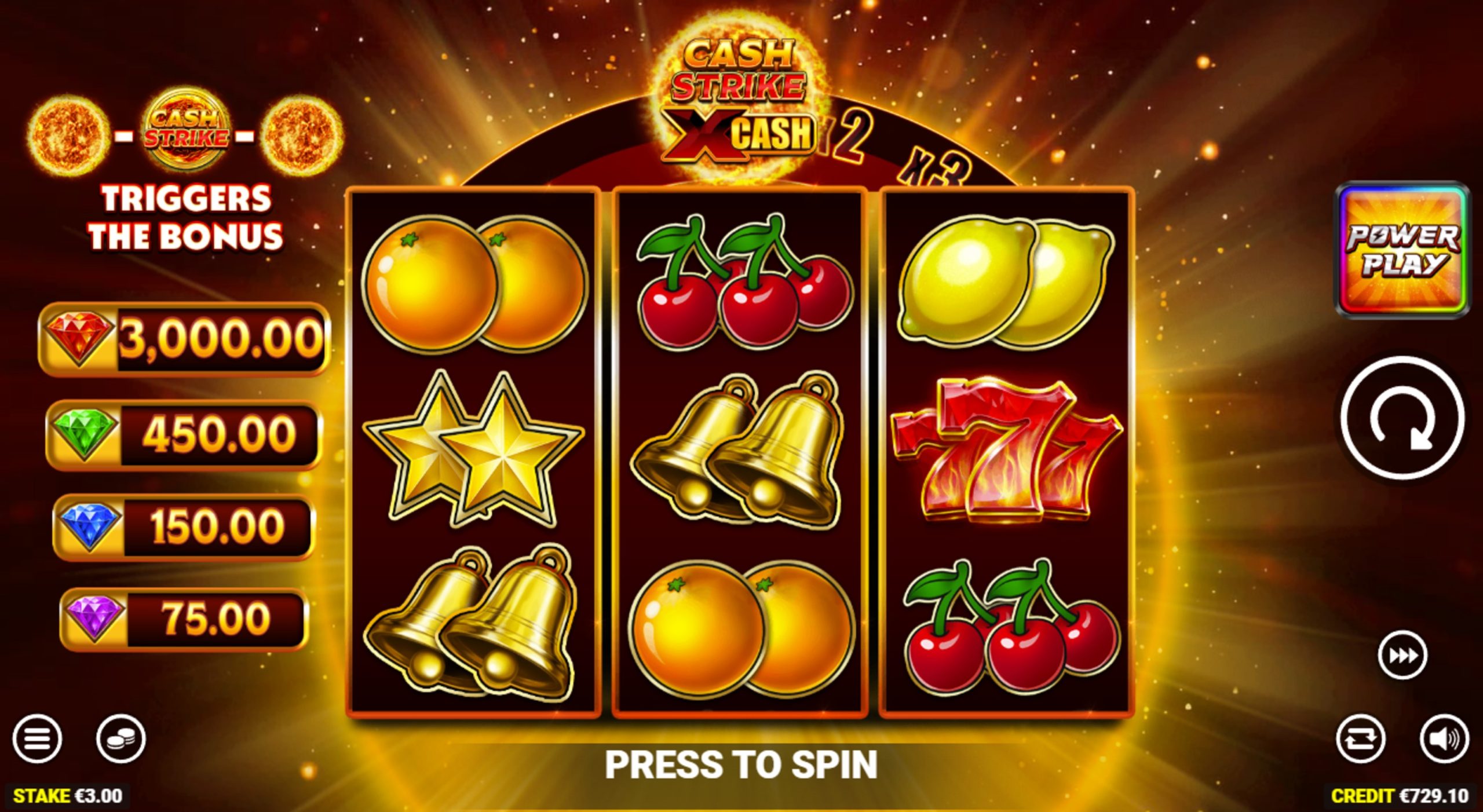 cash strike x cash slot