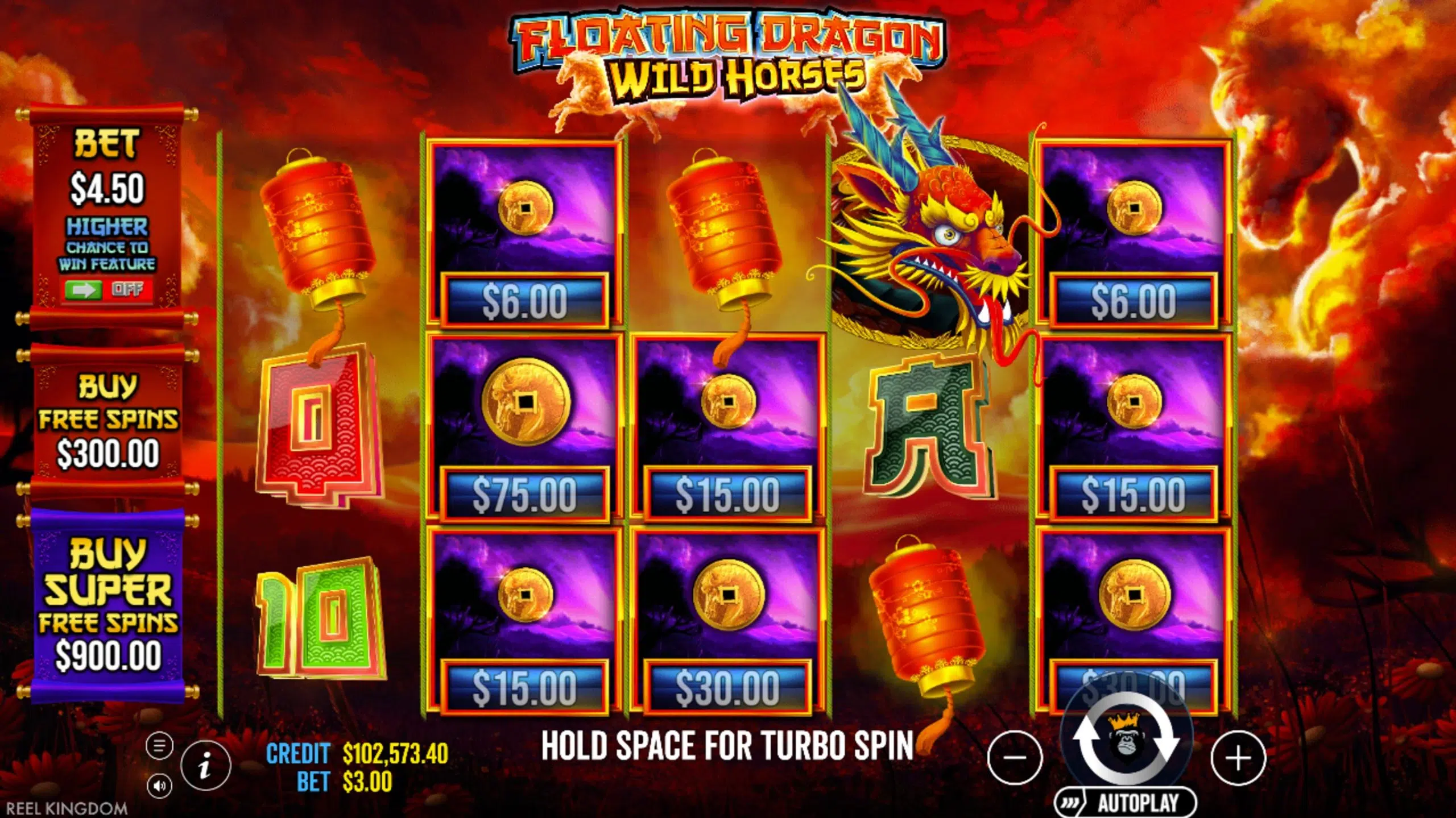 floating dragon wild horses slot