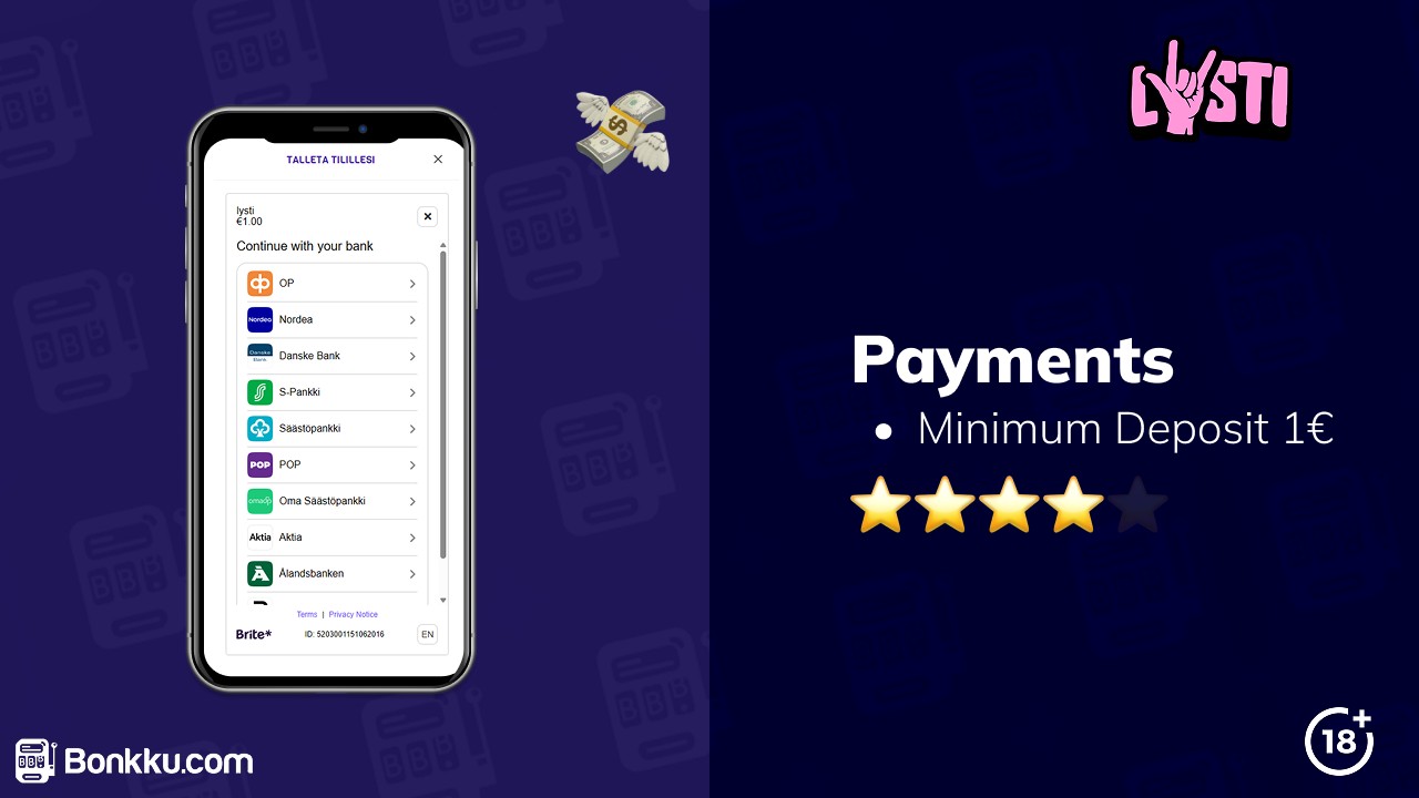 lysti casino payments