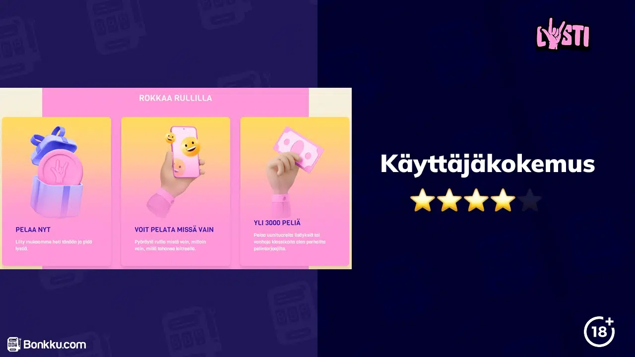 lysti kasino käyttäjäkokemus