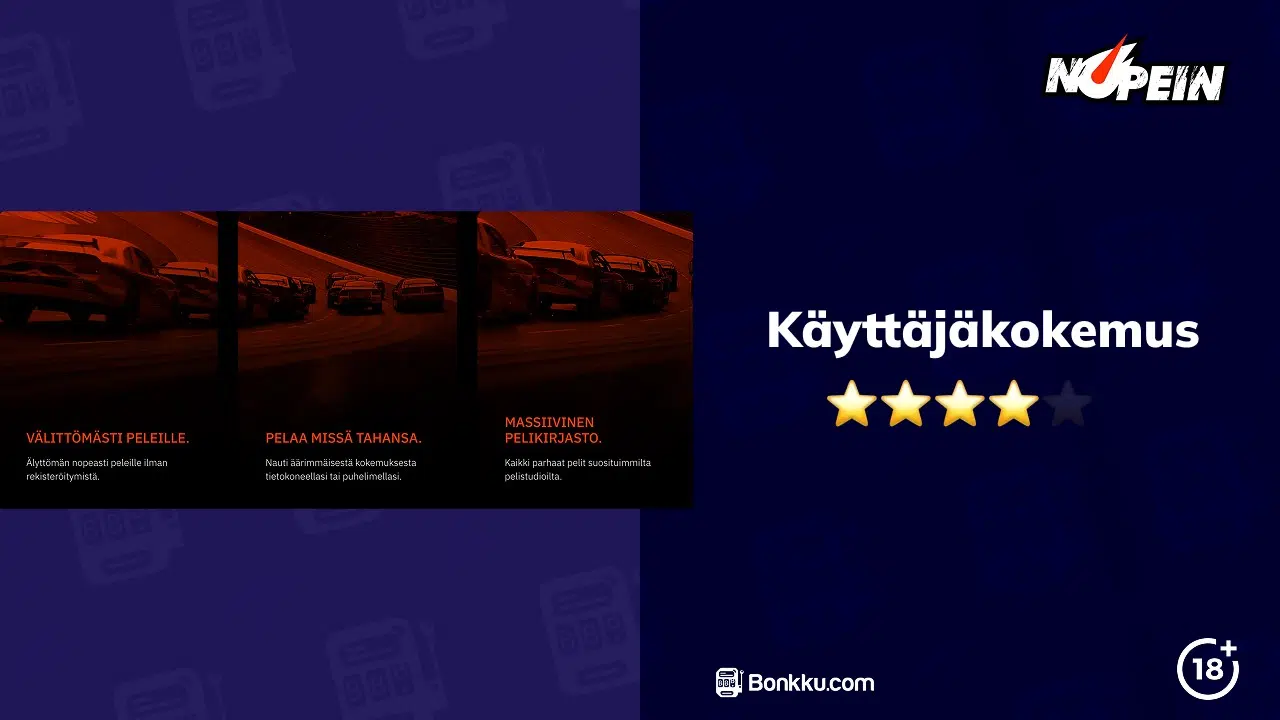 nopein casino käyttäjäkokemus