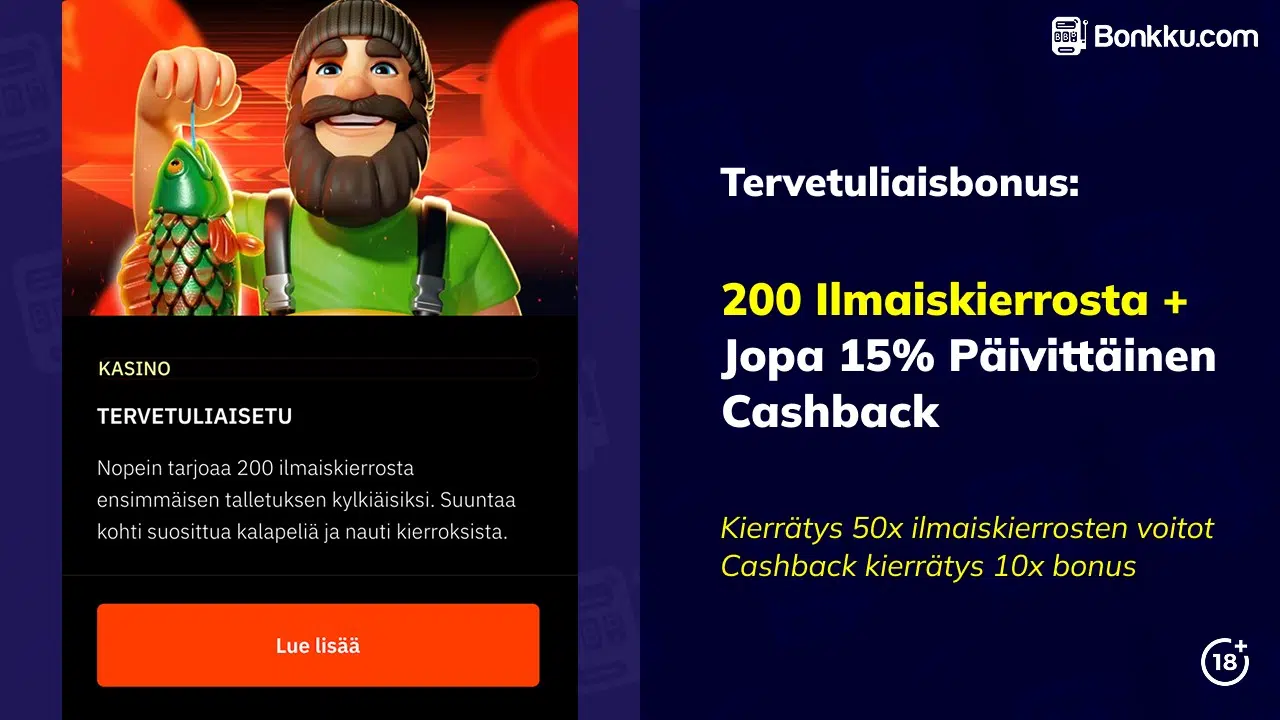 nopein casino tervetuliaisbonus