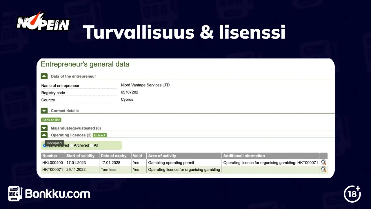 nopein casino turvallisuus ja lisenssi