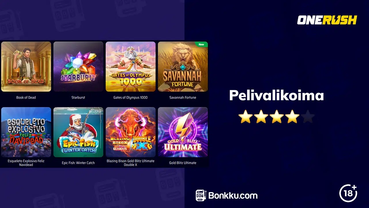 onerush casino pelivalikoima