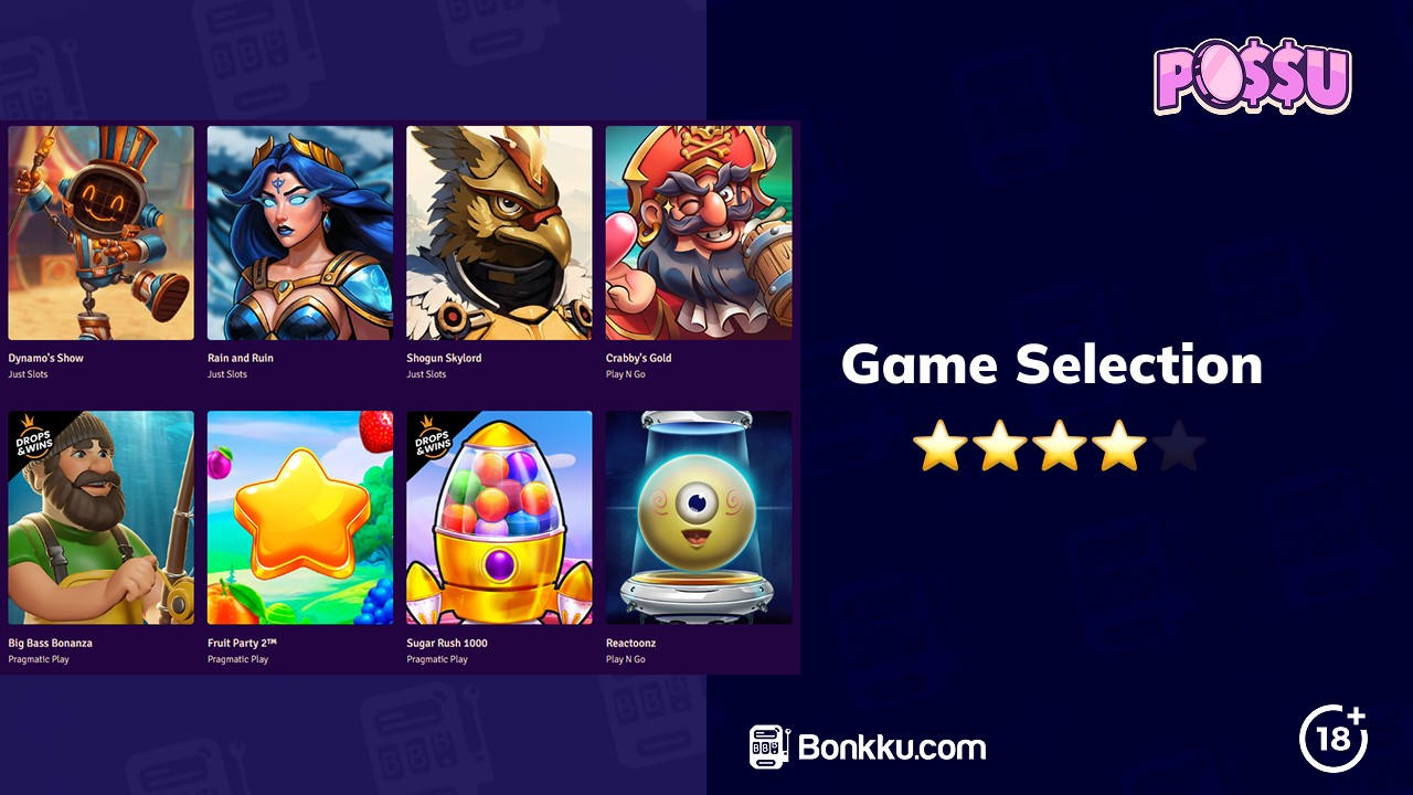 possu casino game selection