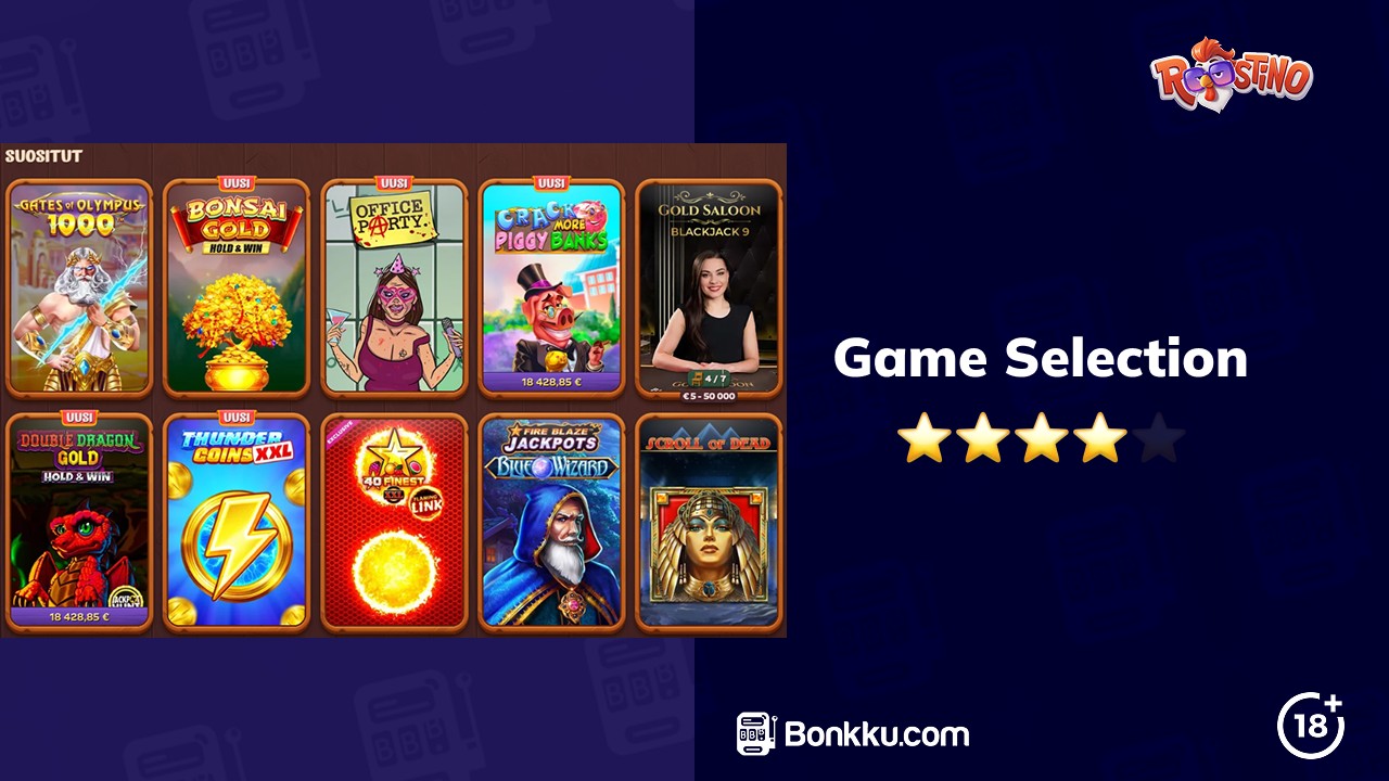 roostino casino game selection