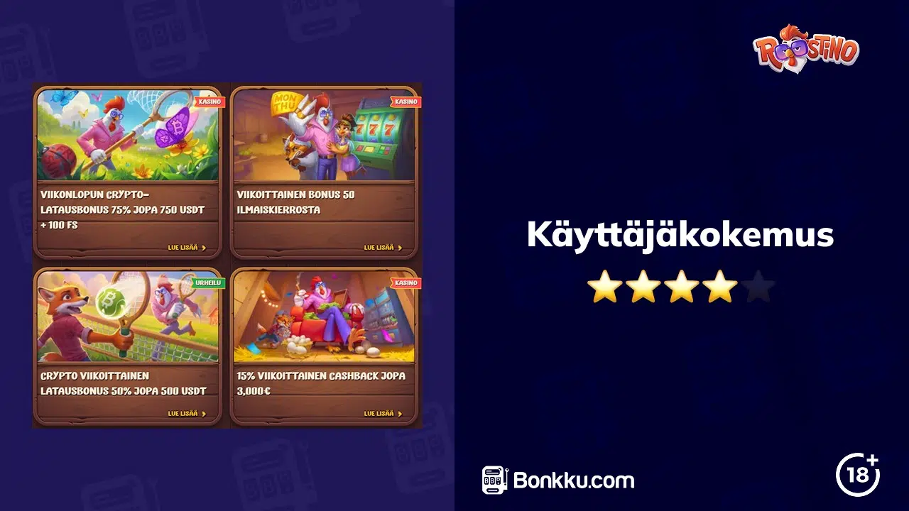 roostino casino käyttäjäkokemus