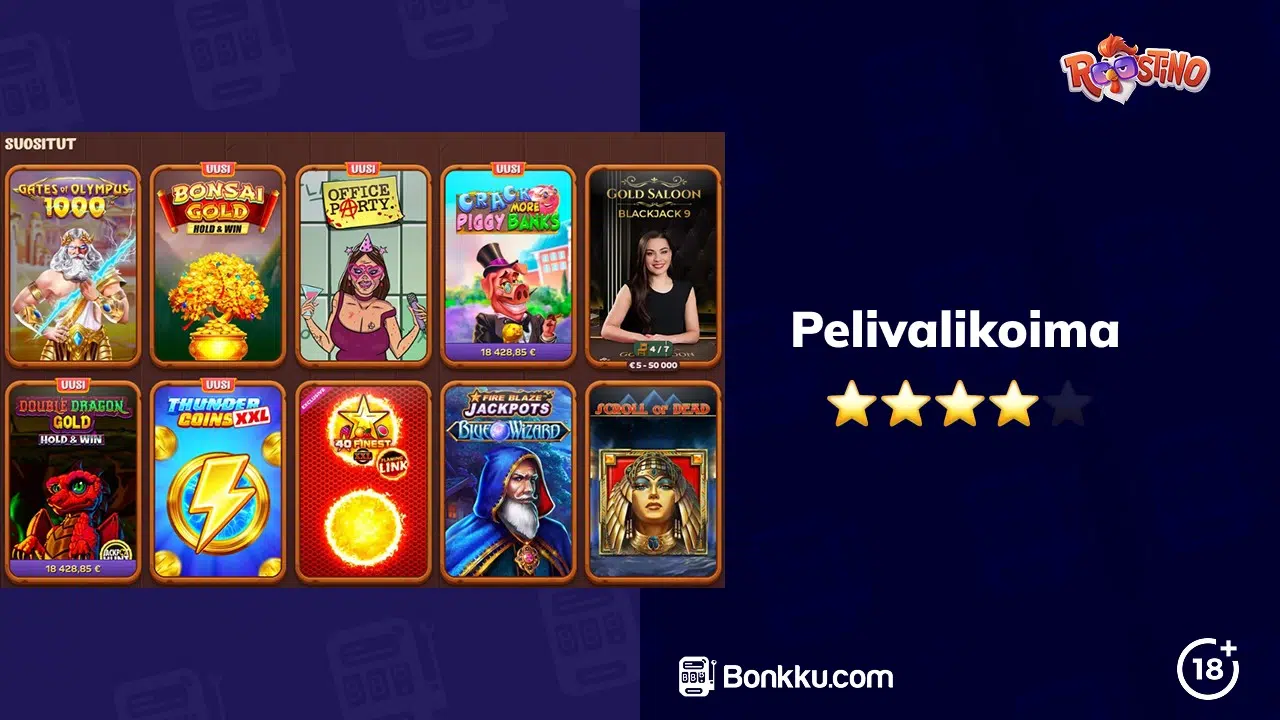 roostino casino pelivalikoima