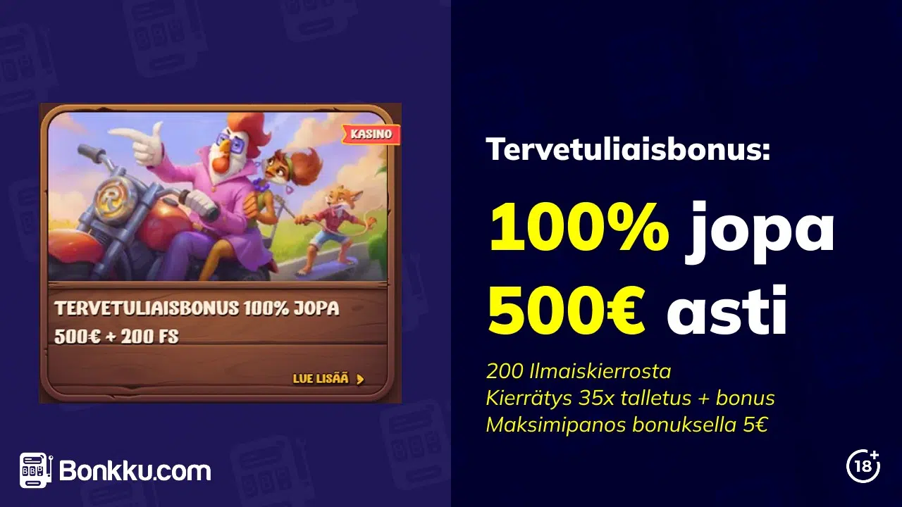 roostino casino tervetuliaisbonus