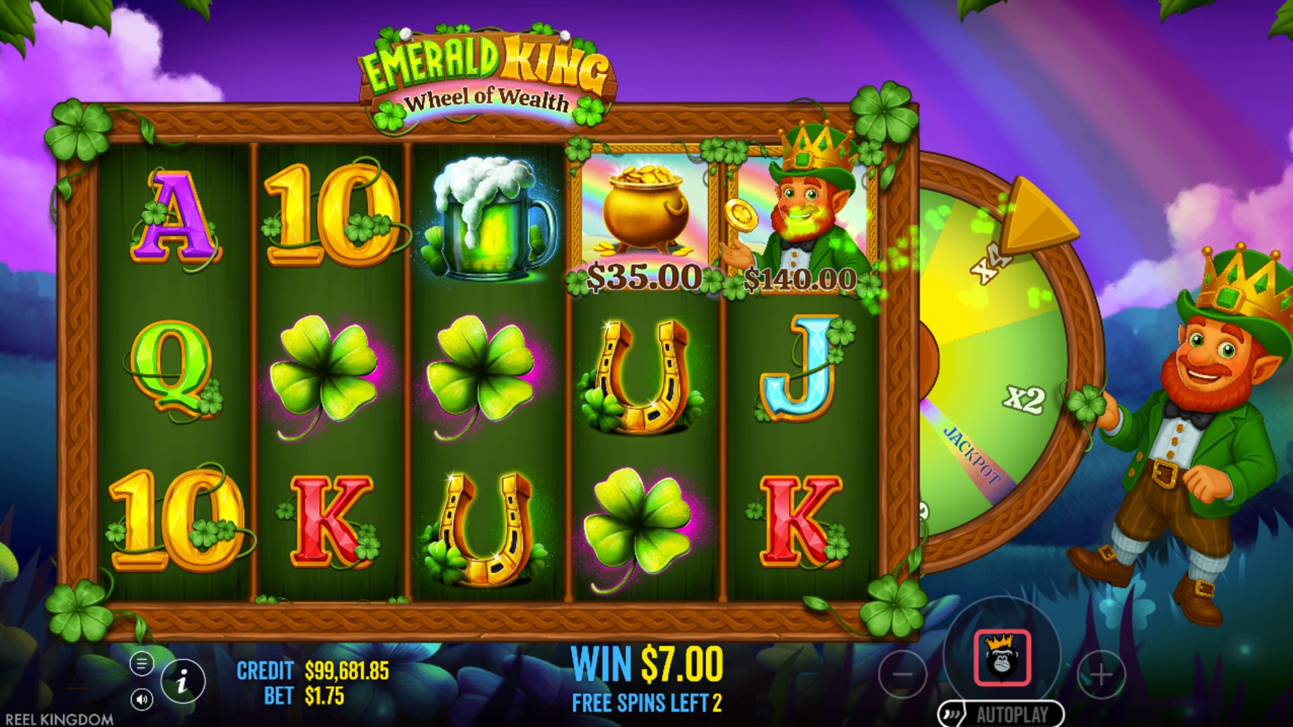 emerald king wheel of wealth bonus