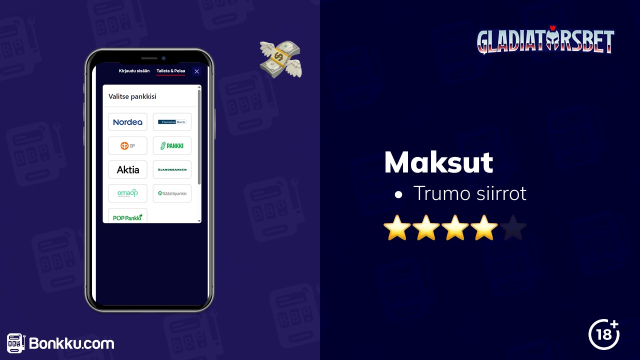 gladiatorsbet casino maksut