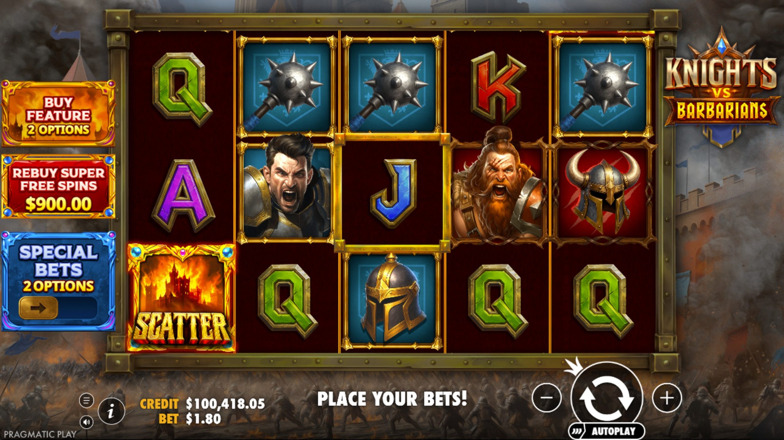 knights vs barbarians slot