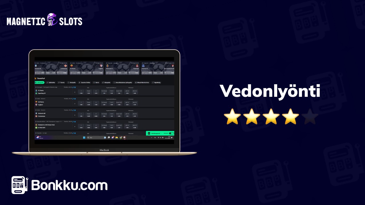 magnetic slots vedonlyönti