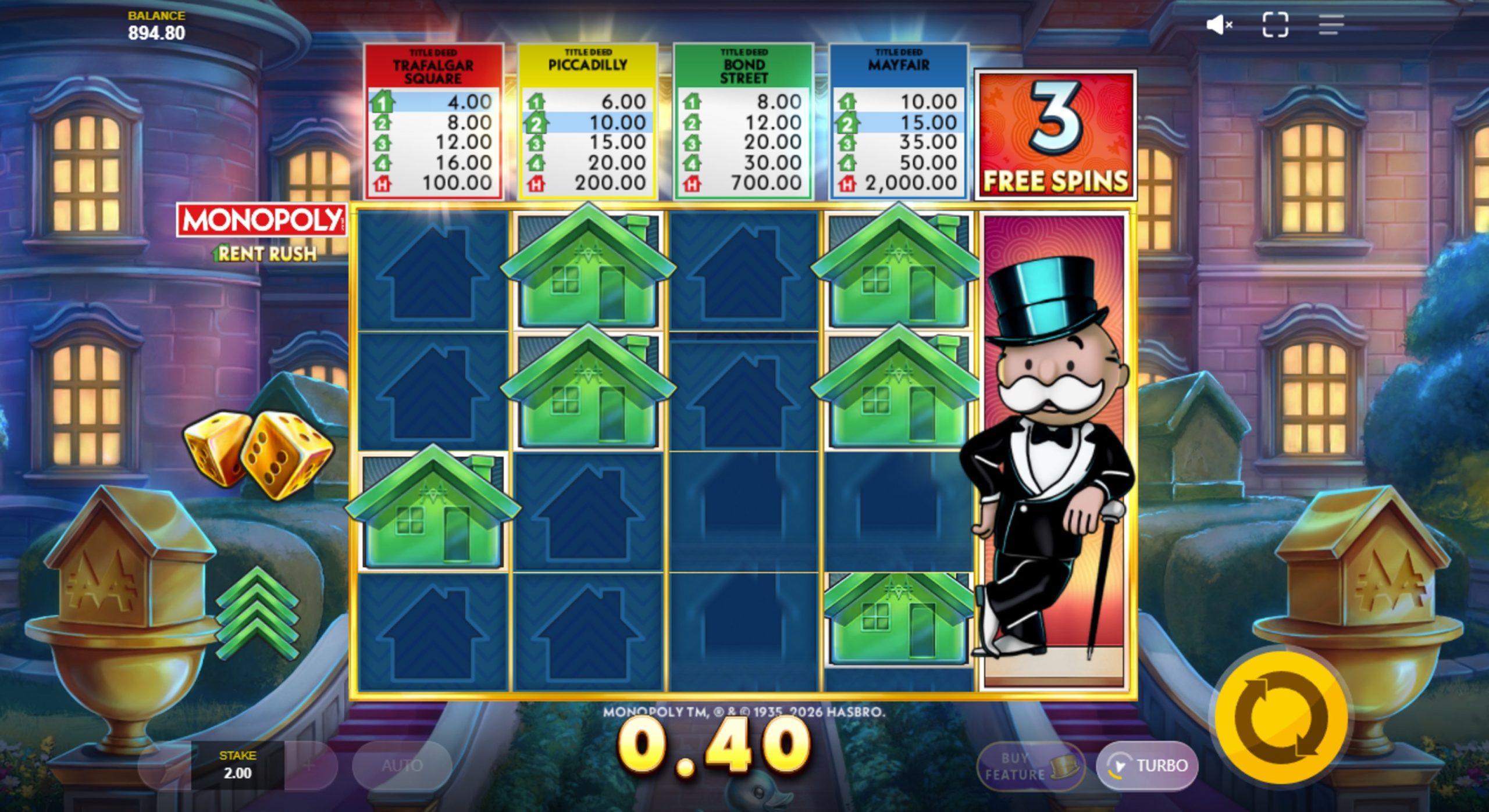 monopoly rent rush bonus