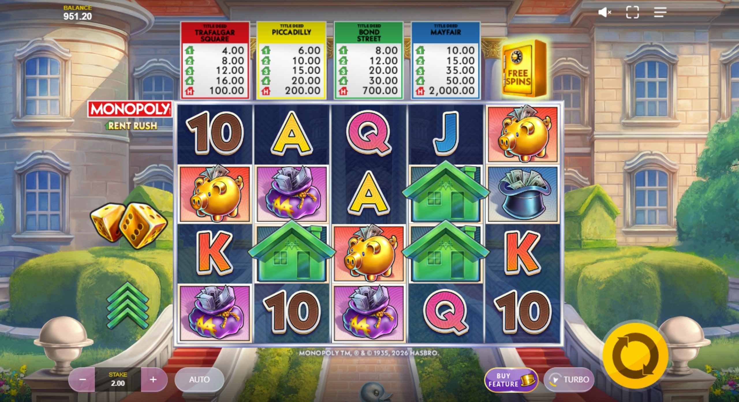monopoly rent rush slot