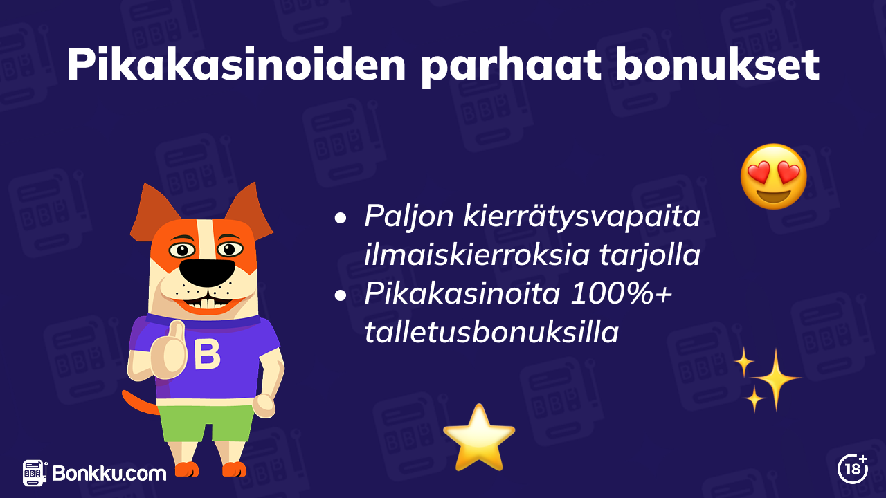 Pikakasinoiden parhaat bonukset 2026