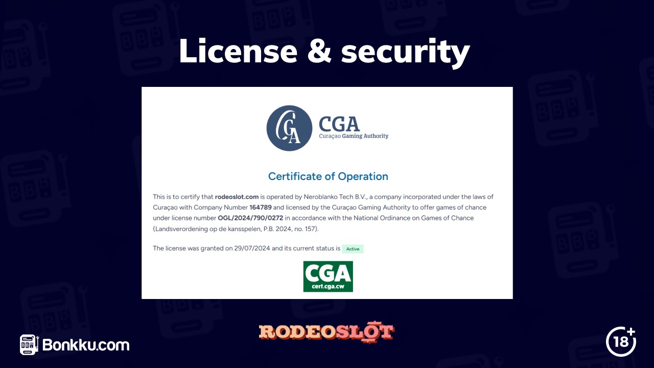 rodeoslot casino license and security