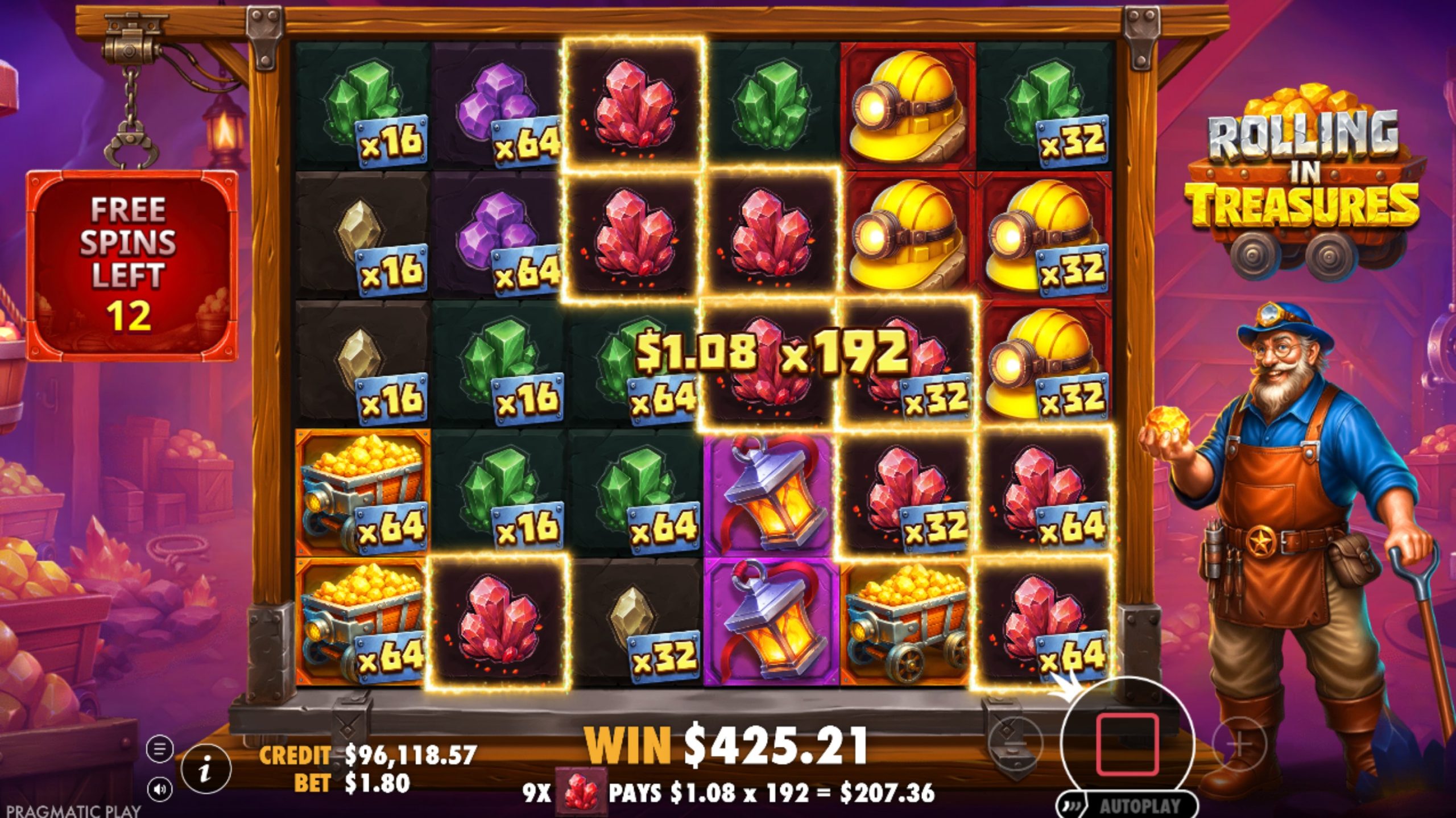rolling in treasures bonus