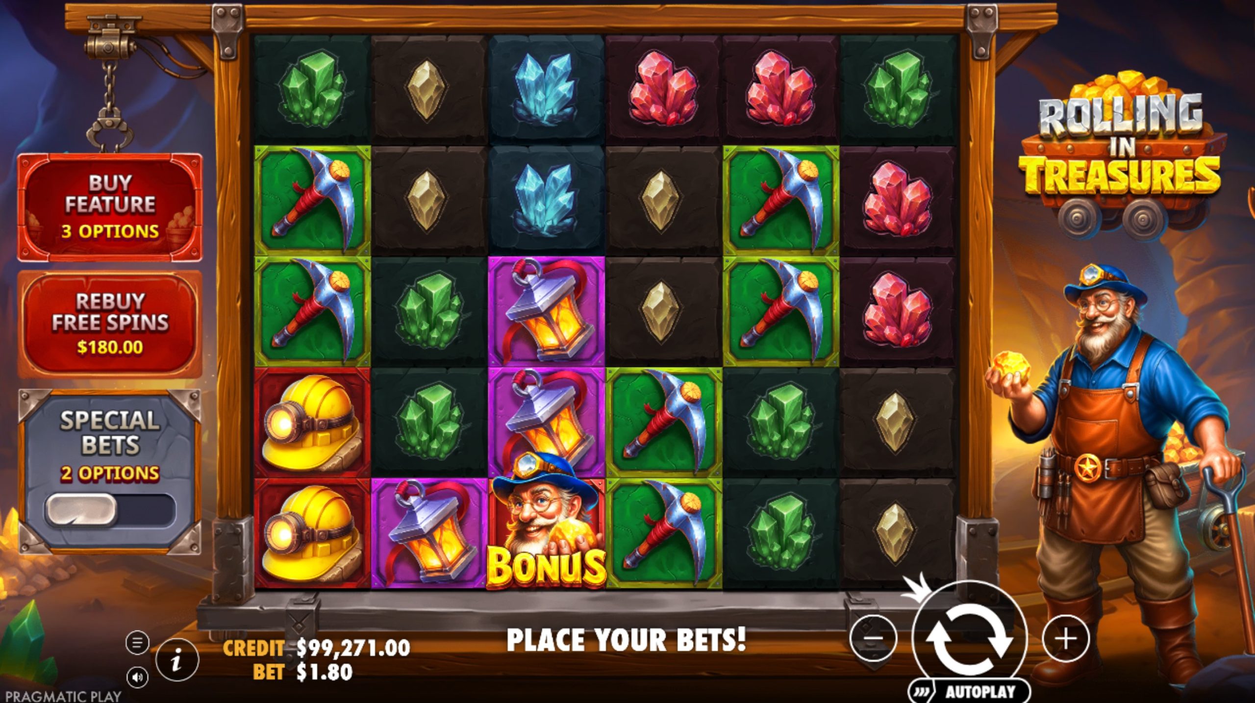 rolling in treasures slot