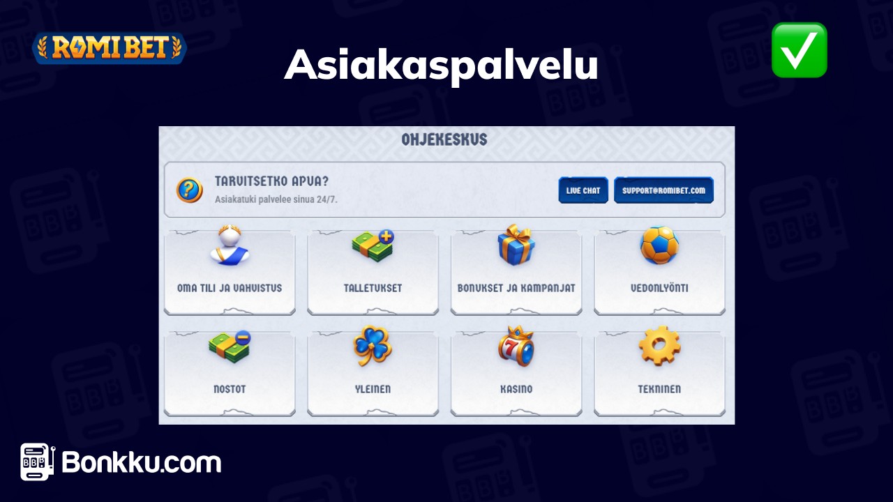 romibet asiakaspalvelu