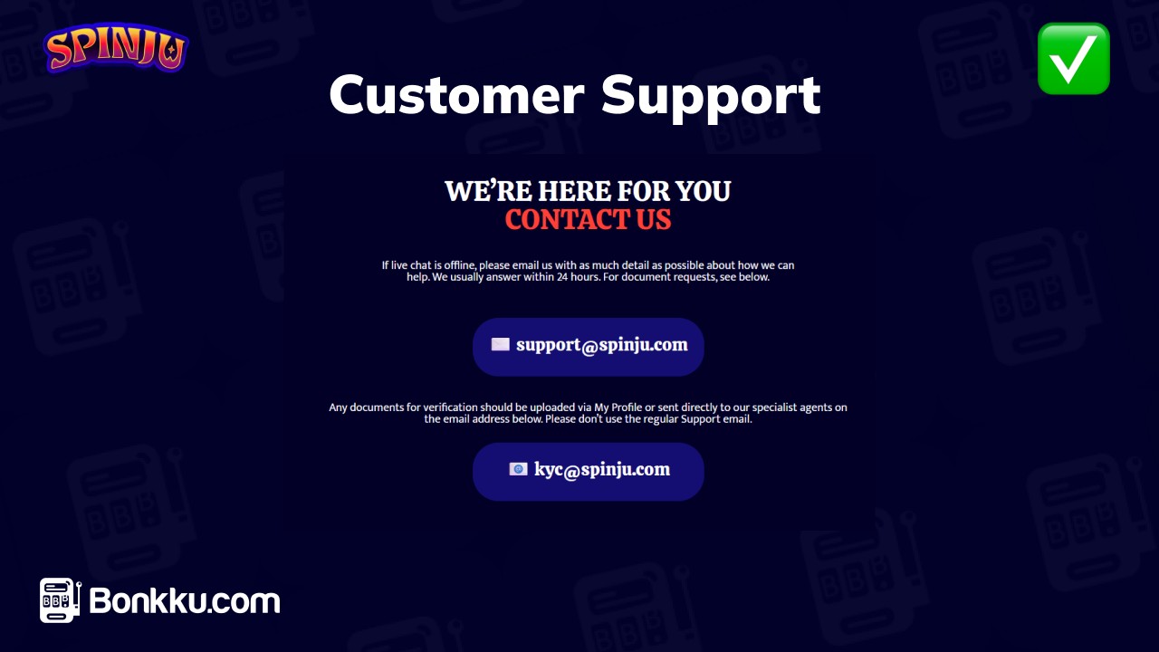 spinju casino customer support