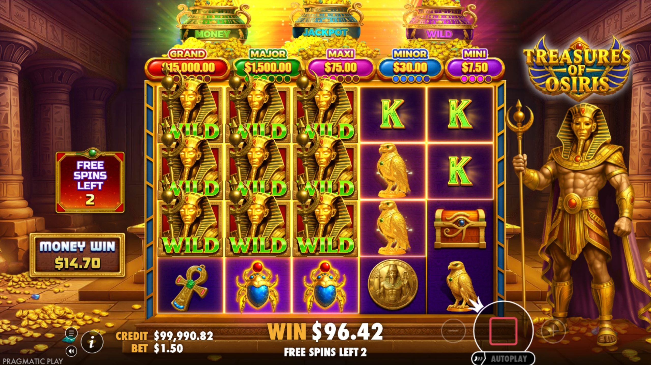 treasure of osiris bonus