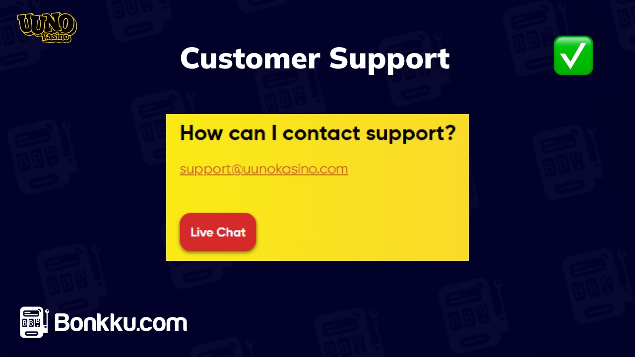 uuno kasino customer support